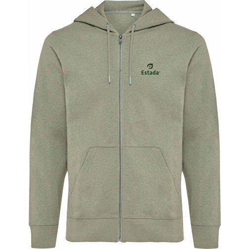 Iqoniq Abisko Zip-Kapuzenpullover Aus Recycelter Baumwolle , heather green, 50% recycelte und 50% biologische Baumwolle, XXXL, 80,00cm x 1,00cm (Länge x Höhe), Bild 4