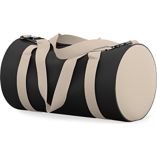 Sporttasche Modernfit , schwarz / beige, Sublimation Poliester 300g, 27,00cm x 27,00cm x 50,00cm (Länge x Höhe x Breite), Bild 2