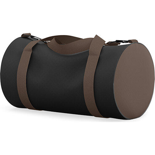 Sporttasche Modernfit , schwarz / espressobraun, Sublimation Poliester 300g, 27,00cm x 27,00cm x 50,00cm (Länge x Höhe x Breite), Bild 1