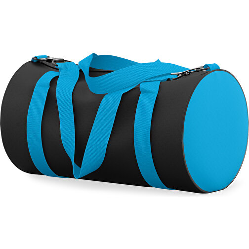 Sporttasche Modernfit , schwarz / hellblau, Sublimation Poliester 300g, 27,00cm x 27,00cm x 50,00cm (Länge x Höhe x Breite), Bild 2