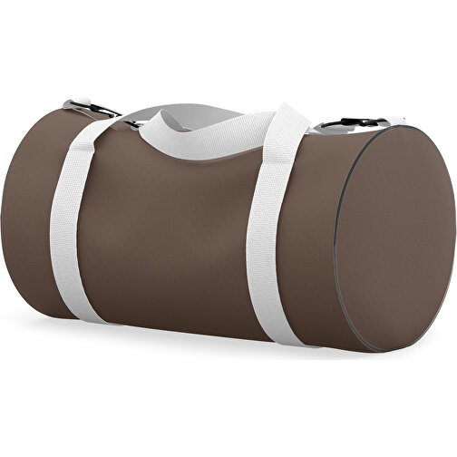 Sporttasche Modernfit , espressobraun / weiss, Sublimation Poliester 300g, 27,00cm x 27,00cm x 50,00cm (Länge x Höhe x Breite), Bild 1