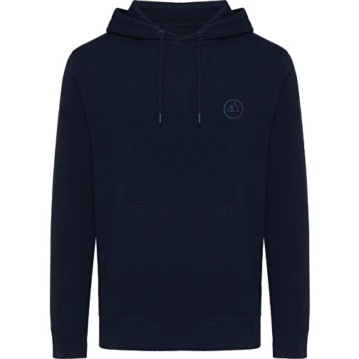 Iqoniq Rila Lightweight Hoodie Aus Recycelter Baumwolle , navy blau, 30% recycelte und 70% biologische Baumwolle, S, 68,00cm x 1,00cm (Länge x Höhe), Bild 4