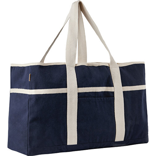 VINGA Volonne AWARE™ Strandtasche Aus Recyceltem Canvas , navy blau, Baumwolle - recycelt, 34,00cm x 21,00cm (Länge x Höhe), Bild 3