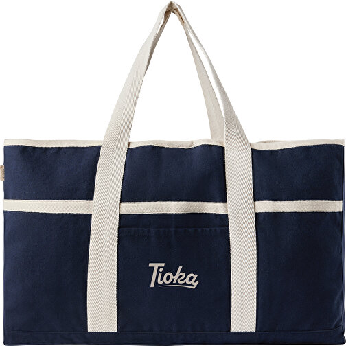 VINGA Volonne AWARE™ Strandtasche Aus Recyceltem Canvas , navy blau, Baumwolle - recycelt, 34,00cm x 21,00cm (Länge x Höhe), Bild 7