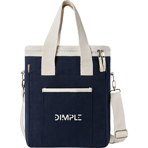 VINGA Volonne AWARE™ Kühltasche Aus Recyceltem Canvas , navy blau, Baumwolle - recycelt, 34,00cm x 12,00cm (Länge x Höhe), Bild 6