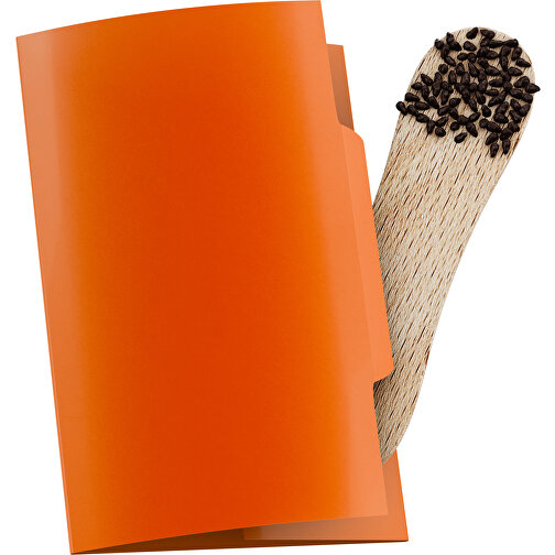 Pflanz-Stick Mit Samen - Vergissmeinnicht , orange, Holz, Papier, Wachs, Saatgut, 5,50cm x 8,00cm (Länge x Breite), Bild 1