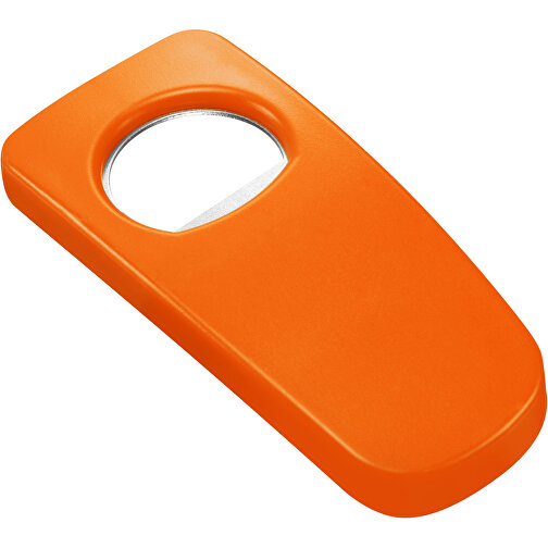 Flaschenöffner 'Beta' , orange, PS+MET, 9,30cm x 0,90cm x 4,30cm (Länge x Höhe x Breite), Bild 1