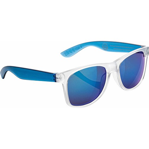 Gleam Sonnenbrille Aus RCS Rec. PC Mit Verspiegelten Gläsern, Blau , blau, PC - recycelt, 3,20cm (Höhe), Bild 1