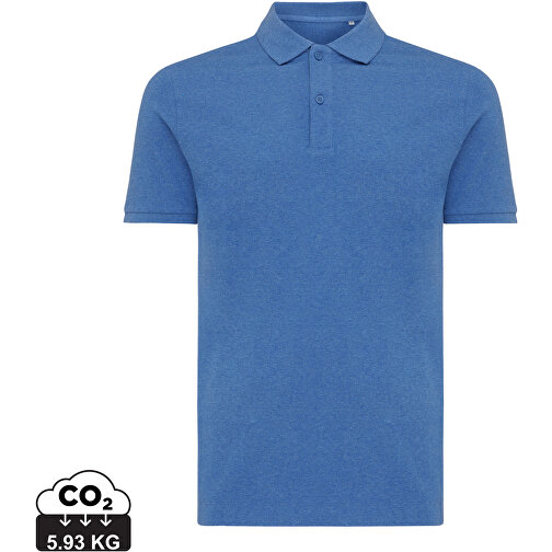 Iqoniq Yosemite Piqué-Poloshirt Aus Recycelter Baumwolle, Heather Blue , heather blue, 50% recycelte und 50% biologische Baumwolle, XL, , Bild 1