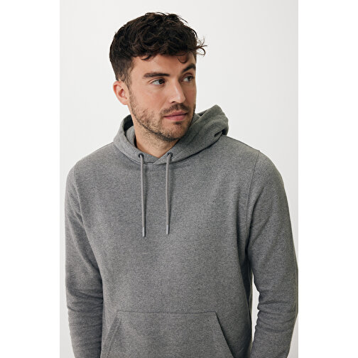 Iqoniq Rila Lightweight Hoodie Aus Recycelter Baumwolle, Ungefärbte Helles Anthrazit , ungefärbte helles Anthrazit, 30% recycelte und 70% biologische Baumwolle, XS, , Bild 10