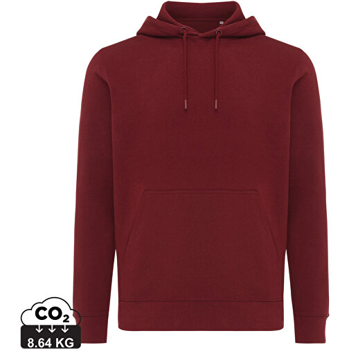 Sudadera ligera con capucha Iqoniq Rila de algodón reciclado, rojo burdeos, Imagen 1