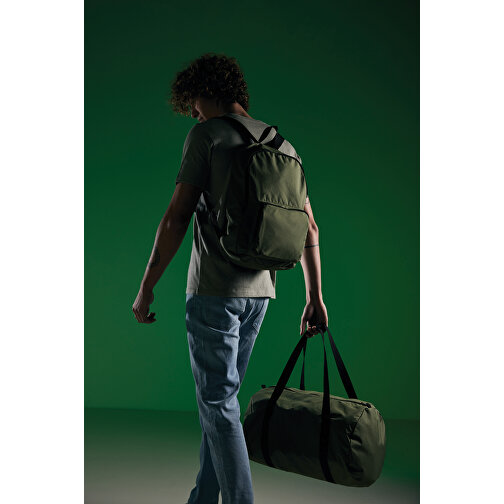 Dillon AWARE™ RPET Faltbarer Klassischer Rucksack, Grün , grün, PET - recycelt, 32,50cm x 44,00cm x 11,00cm (Länge x Höhe x Breite), Bild 10