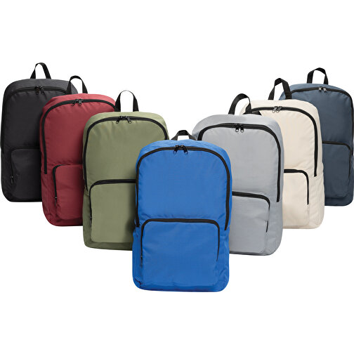 Dillon AWARE™ RPET Faltbarer Klassischer Rucksack, Grau , grau, PET - recycelt, 32,50cm x 44,00cm x 11,00cm (Länge x Höhe x Breite), Bild 9