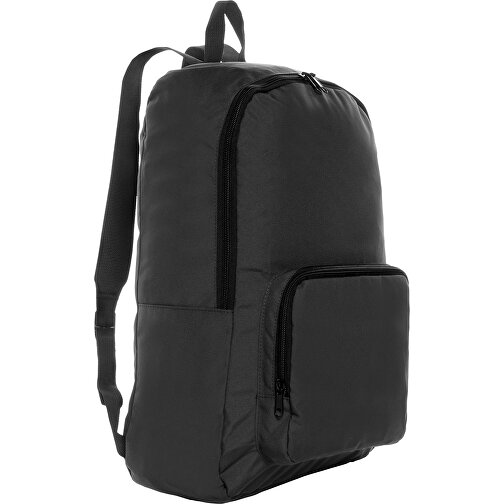 Dillon AWARE™ RPET Faltbarer Klassischer Rucksack, Schwarz , schwarz, PET - recycelt, 32,50cm x 44,00cm x 11,00cm (Länge x Höhe x Breite), Bild 1