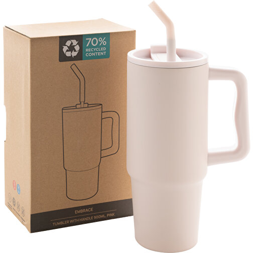 Embrace Deluxe Becher Aus RCS Recyceltem Edelstahl 900ml, Rosa , rosa, Rostfreier Stahl - recycelt,PP, 14,70cm x 23,50cm (Länge x Höhe), Bild 13