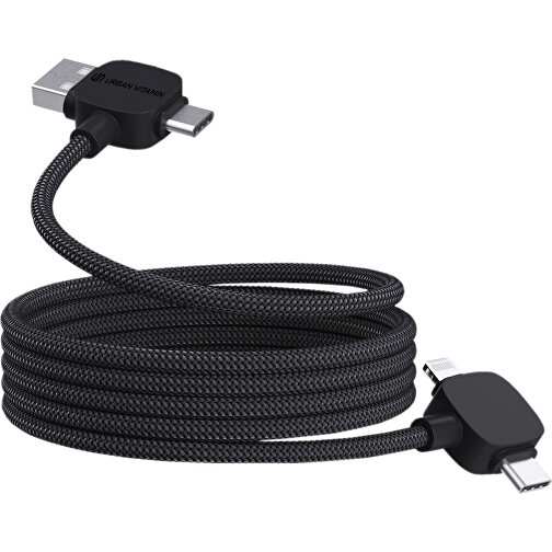 Imán Urban Vitamin Stockton 65W. Cable RCS reciclado. TPE/PET, negro, Imagen 3