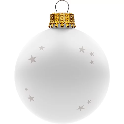 Boule de Noël moyenne 66 mm, couronne or, mate, Image 1
