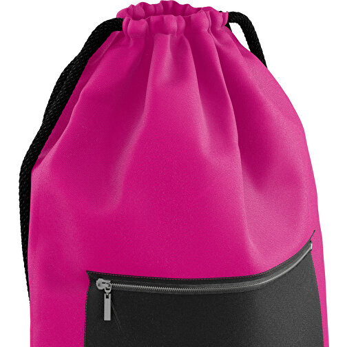 Premium Sportbeutel ColourPrime , schwarz / pink, Sublimation-fabric 200g - Polyester (PU), 33,00cm x 45,00cm (Höhe x Breite), Bild 2