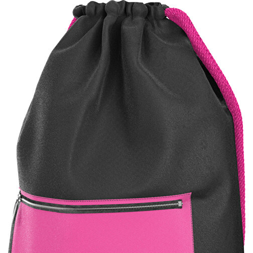 Premium Sportbeutel ColourPrime , hellpink / schwarz, Sublimation-fabric 200g - Polyester (PU), 33,00cm x 45,00cm (Höhe x Breite), Bild 4