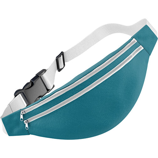 Stylische Gürteltasche Fanny , atlantikblau / weiß, Sublimation-fabric 200g - Polyester (PU), 13,00cm x 33,00cm (Höhe x Breite), Bild 1