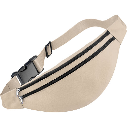 Stylische Gürteltasche Fanny , beige / schwarz, Sublimation-fabric 200g - Polyester (PU), 13,00cm x 33,00cm (Höhe x Breite), Bild 1