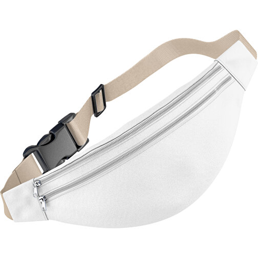 Stylische Gürteltasche Fanny , weiss / beige, Sublimation-fabric 200g - Polyester (PU), 13,00cm x 33,00cm (Höhe x Breite), Bild 1