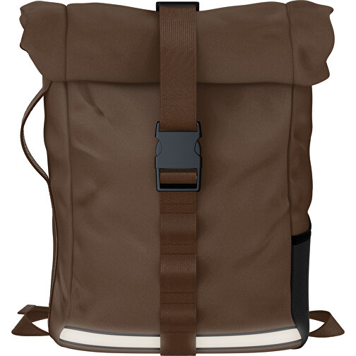 Rolltop Rucksack Comfort , espressobraun, Sublimation-fabric 200g - Polyester (PU), 29,50cm x 13,00cm x 33,00cm (Länge x Höhe x Breite), Bild 1