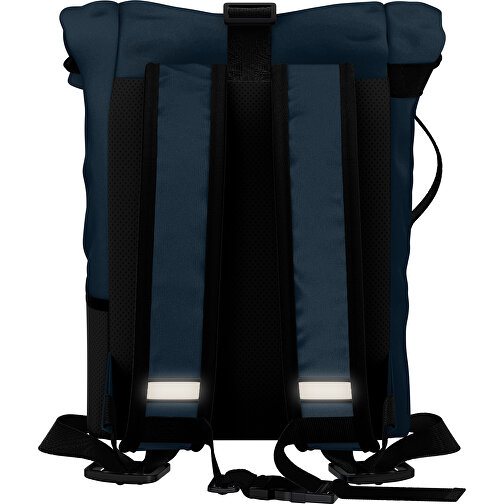 Rolltop Rucksack Comfort , heidelbeerblau / schwarz, Sublimation-fabric 200g - Polyester (PU), 29,50cm x 13,00cm x 33,00cm (Länge x Höhe x Breite), Bild 2