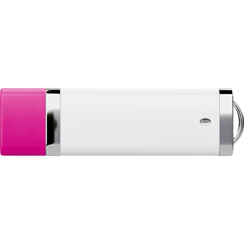 PromoPerfect USB-STICK 2.0 PLASTIK , weiß / pink MB , 8 GB , Gummiplastik, Kunststoff MB , 7,00cm x 0,70cm x 2,00cm (Länge x Höhe x Breite), Bild 2