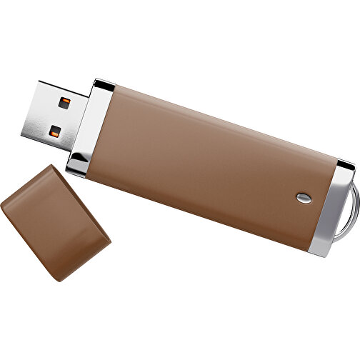 PromoPerfect USB-STICK 2.0 PLASTIK , dunkelbraun MB , 8 GB , Gummiplastik, Kunststoff MB , 7,00cm x 0,70cm x 2,00cm (Länge x Höhe x Breite), Bild 1