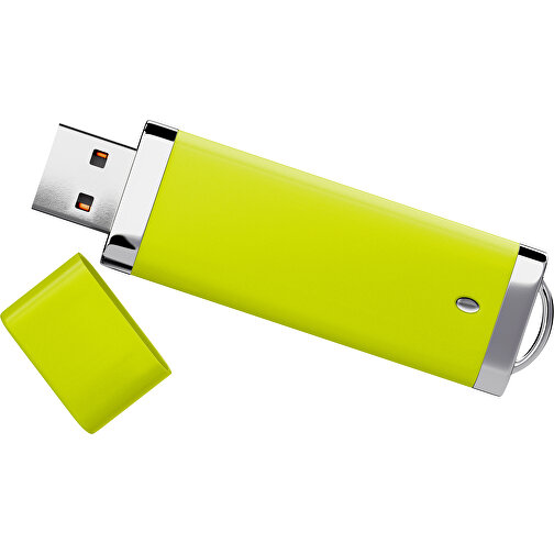 PromoPerfect USB-STICK 2.0 PLASTIK , hellgrün MB , 8 GB , Gummiplastik, Kunststoff MB , 7,00cm x 0,70cm x 2,00cm (Länge x Höhe x Breite), Bild 1