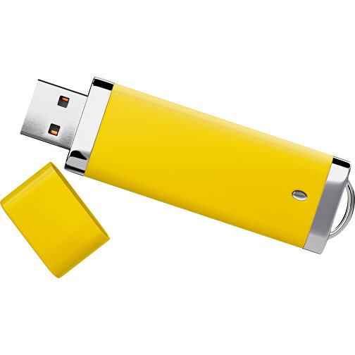 PromoPerfect USB-STICK 2.0 PLASTIK , goldgelb MB , 8 GB , Gummiplastik, Kunststoff MB , 7,00cm x 0,70cm x 2,00cm (Länge x Höhe x Breite), Bild 1