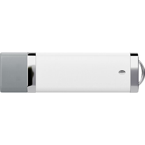 PromoPerfect USB-STICK 2.0 PLASTIK , weiß / silber MB , 65 GB , Gummiplastik, Kunststoff MB , 7,00cm x 0,70cm x 2,00cm (Länge x Höhe x Breite), Bild 2