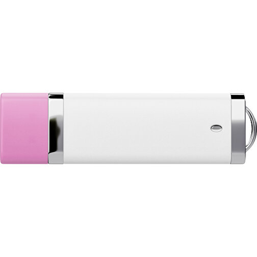 PromoPerfect USB-STICK 2.0 PLASTIK , weiß / rosa MB , 65 GB , Gummiplastik, Kunststoff MB , 7,00cm x 0,70cm x 2,00cm (Länge x Höhe x Breite), Bild 2