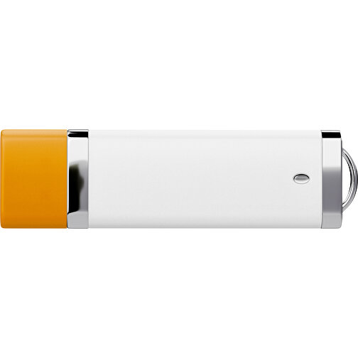 PromoPerfect USB-STICK 2.0 PLASTIK , weiß / kürbisorange MB , 65 GB , Gummiplastik, Kunststoff MB , 7,00cm x 0,70cm x 2,00cm (Länge x Höhe x Breite), Bild 2