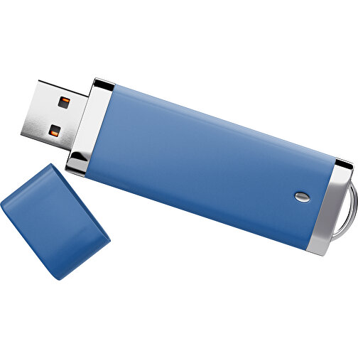 PromoPerfect USB-STICK 2.0 PLASTIK , dunkelblau MB , 65 GB , Gummiplastik, Kunststoff MB , 7,00cm x 0,70cm x 2,00cm (Länge x Höhe x Breite), Bild 1