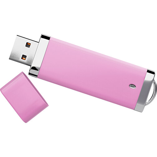 PromoPerfect USB-STICK 2.0 PLASTIK , rosa MB , 65 GB , Gummiplastik, Kunststoff MB , 7,00cm x 0,70cm x 2,00cm (Länge x Höhe x Breite), Bild 1