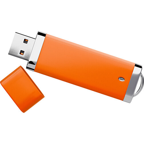 PromoPerfect USB-STICK 2.0 PLASTIK , orange MB , 65 GB , Gummiplastik, Kunststoff MB , 7,00cm x 0,70cm x 2,00cm (Länge x Höhe x Breite), Bild 1