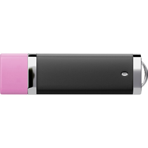 PromoPerfect USB-STICK 2.0 PLASTIK , schwarz / rosa MB , 4 GB , Gummiplastik, Kunststoff MB , 7,00cm x 0,70cm x 2,00cm (Länge x Höhe x Breite), Bild 2