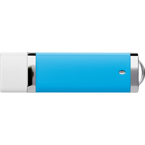 PromoPerfect USB-STICK 2.0 PLASTIK , himmelblau / weiß MB , 4 GB , Gummiplastik, Kunststoff MB , 7,00cm x 0,70cm x 2,00cm (Länge x Höhe x Breite), Bild 2