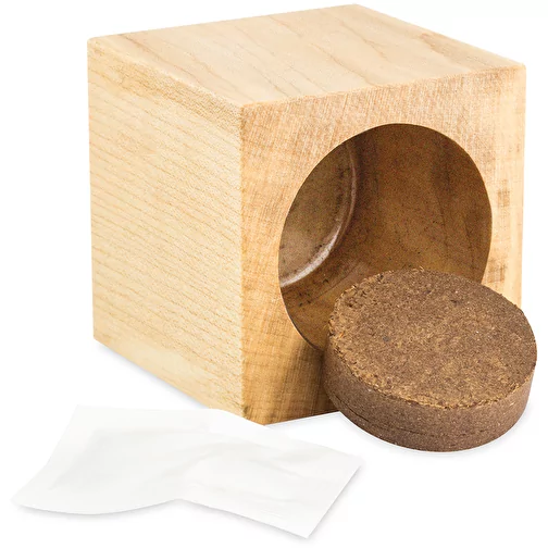 Pot cube bois Maxi en boite star-box avec graines - ciboulette, 1 sites gravés au laser, Image 4