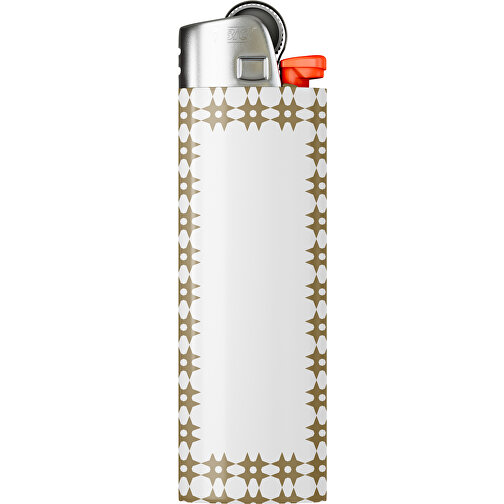 BIC® J26 Digital Wrap Feuerzeug , BiC, weiß / gold, Delrin®, Stahl, 2,50cm x 1,50cm x 8,20cm (Länge x Höhe x Breite), Bild 1