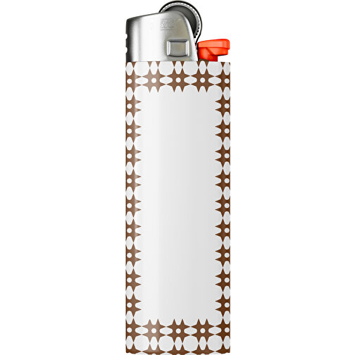 BIC® J26 Digital Wrap Feuerzeug , BiC, weiss / dunkelbraun, Delrin®, Stahl, 2,50cm x 1,50cm x 8,20cm (Länge x Höhe x Breite), Bild 1