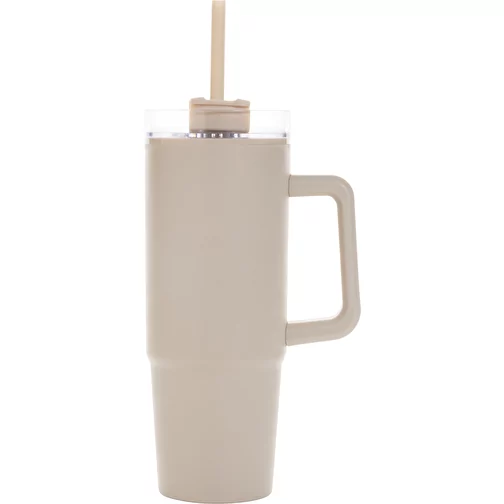 Tana gobelet en plastique recyclé RCS avec poignée 900ml, beige, Image 2