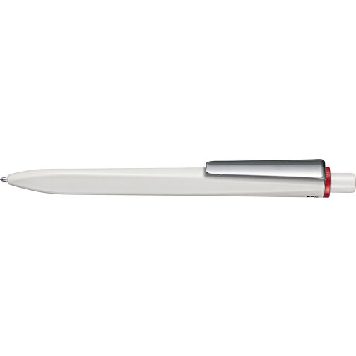 Kugelschreiber RIDGE RECYCLED SOFT M , Ritter-Pen, grau / rot transparent, ABS u. Metall, 14,10cm (Länge), Bild 3