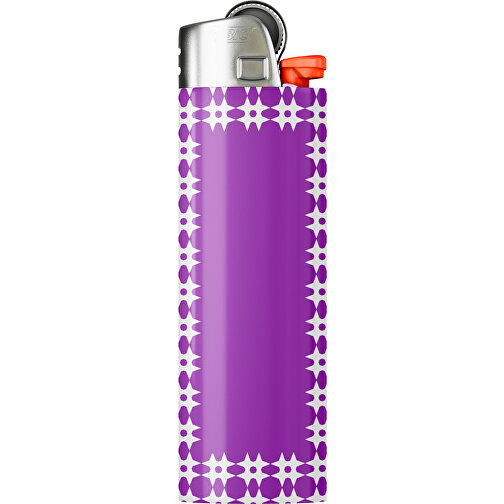 BIC® J26 Digital Wrap Feuerzeug , BiC, dunkelmagenta / weiss, Delrin®, Stahl, 2,50cm x 1,50cm x 8,20cm (Länge x Höhe x Breite), Bild 1