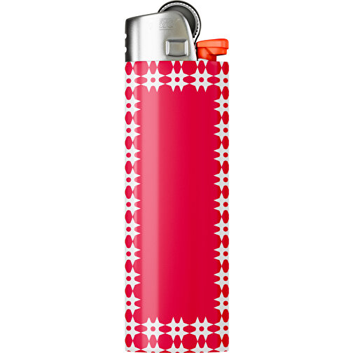 BIC® J26 Digital Wrap Feuerzeug , BiC, ampelrot / weiß, Delrin®, Stahl, 2,50cm x 1,50cm x 8,20cm (Länge x Höhe x Breite), Bild 1