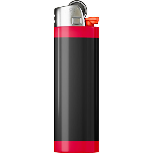 BIC® J26 Digital Wrap Feuerzeug , BiC, schwarz / ampelrot, Delrin®, Stahl, 2,50cm x 1,50cm x 8,20cm (Länge x Höhe x Breite), Bild 1