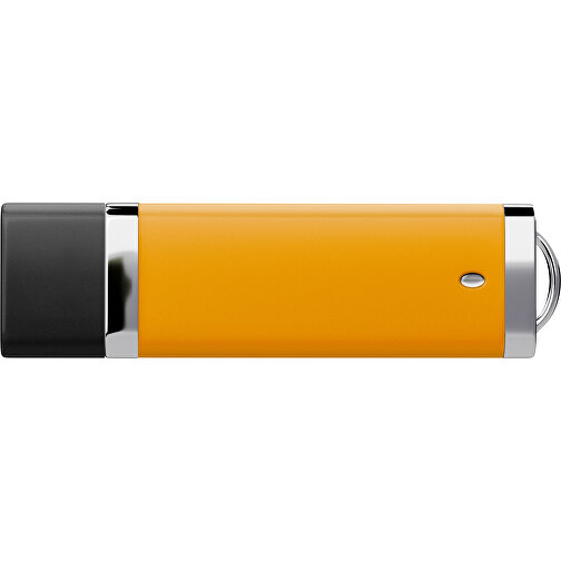 PromoPerfect USB-STICK 2.0 PLASTIK , kürbisorange / schwarz MB , 2 GB , Gummiplastik, Kunststoff MB , 7,00cm x 0,70cm x 2,00cm (Länge x Höhe x Breite), Bild 2