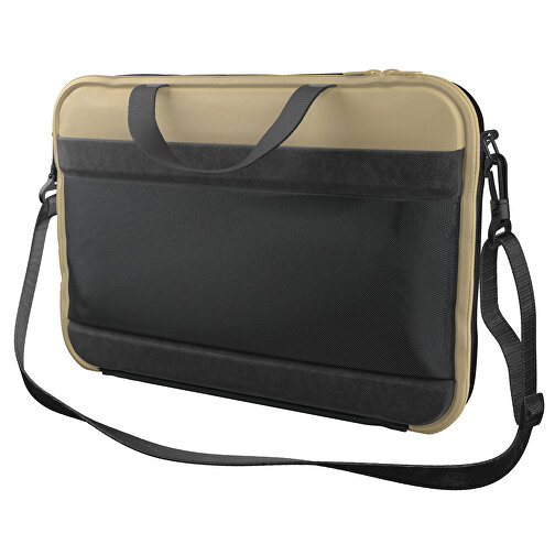 Laptoptasche Stripe , schwarz / hellbraun, Sublimation-fabric 200g - Polyester (PU), 36,00cm x 28,00cm x 5,00cm (Länge x Höhe x Breite), Bild 1